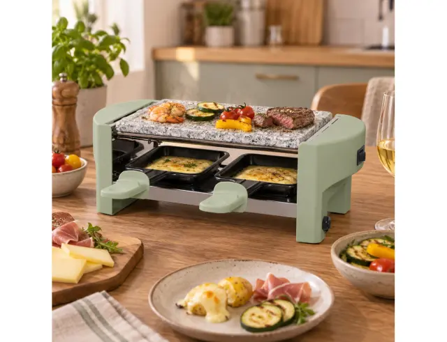 Γκριλιέρα Raclette Livoo DOC369VE με ισχύ 320W και επιφάνεια ψησίματος 20x10cm - Green DOC369VE