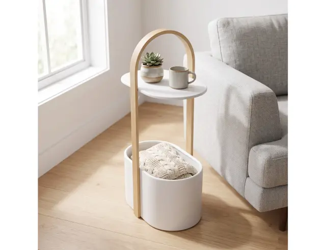 Βοηθητικό Τραπεζάκι Bellwood Umbra με διαστάσεις 35x24x69cm - White1013760-668
