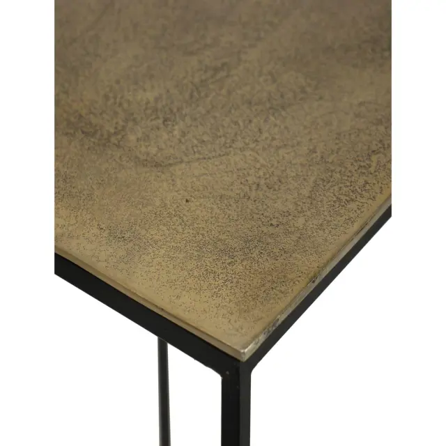 Τραπεζάκι Μαύρο Αλουμίνιο 45x45x70cm Σετ 2Τμχ 3