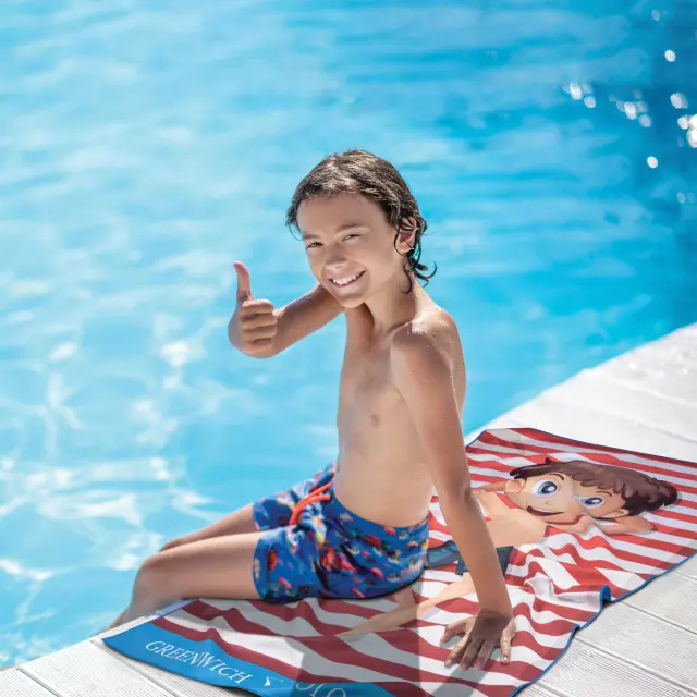 Πετσέτα Θαλάσσης 70x140 280gsm Greenwich Polo Club Junior Micro 4181 Blue-Red 100% Microfiber 3