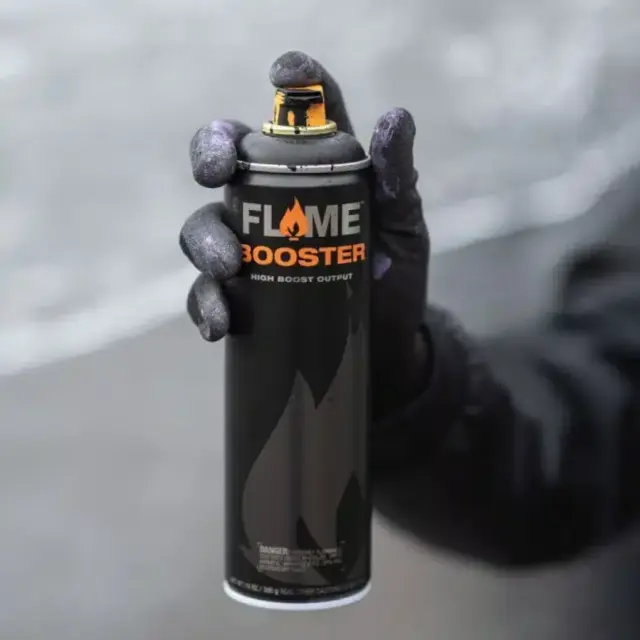 Flame Orange Booster Spray Paint 500ml FO-901 Thick Black 2
