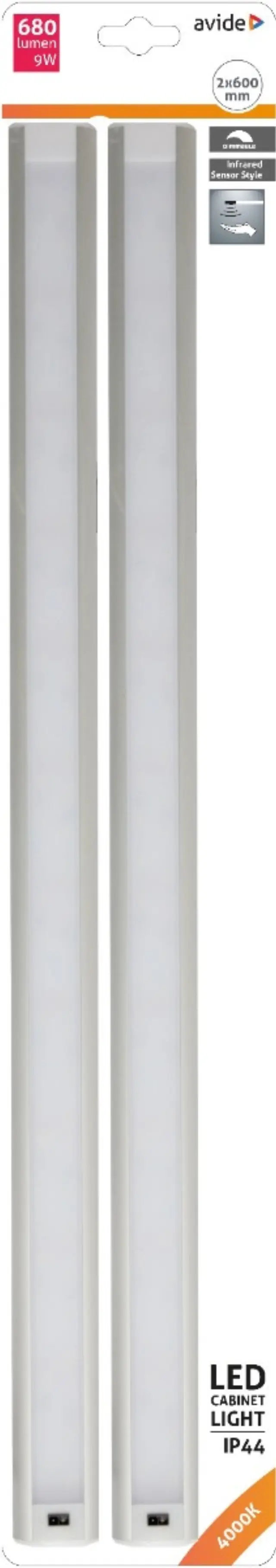 Avide LED Ταινία Cabinet Light 9W SMD2835 4000K IP44 2X60cm + Αισθητήρας Κίνησης 15.001.0782 2