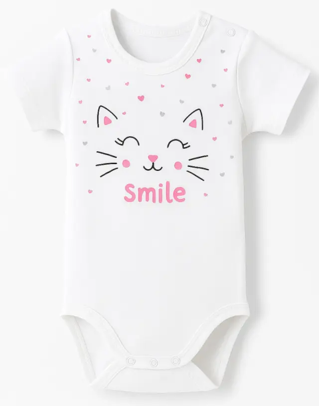 Κορμάκι Κοντομάνικο Smile Venere White 8000606 - 12 M (80cm)