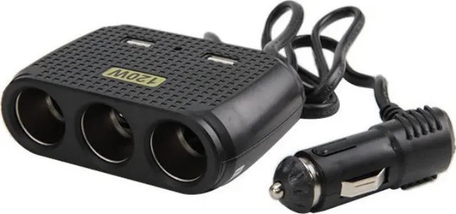 Πολύμπριζο αυτοκινήτου με 3 εξόδους και USB 12/24V 120W 1512-OEM
