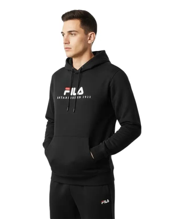 Fila - Ανδρική Μπλούζα Φούτερ Με Κουκούλα Valsera FAU0227-80010 Μαύρο 2