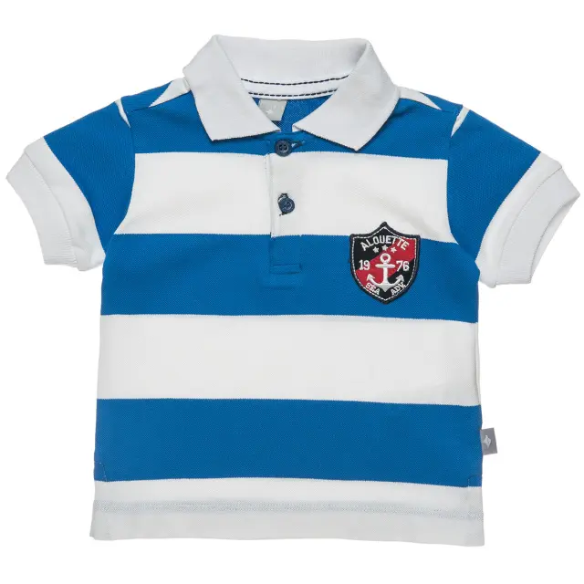 Μπλούζα polo ριγέ με patch