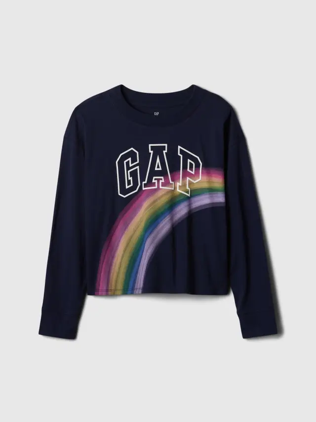 Μπλε Παιδική Oversized Graphic Μπλούζα blue - XS