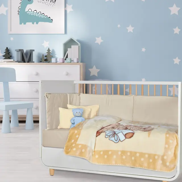 DAS BABY ΚΟΥΒΕΡΤΑ VELOUR 110X140 RELAX 4871 ΚΑΦΕ, ΜΠΕΖ 2