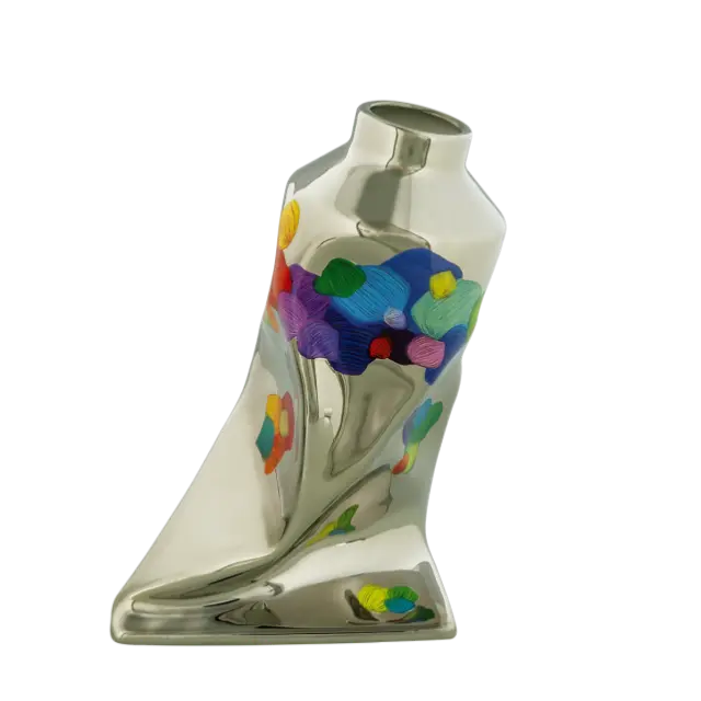 Pylones Βάζο πορσελάνης / Grand Vase: Art Floral (2 σχέδια) - Ασημί