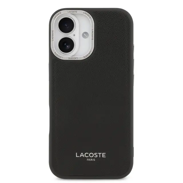 Lacoste PU Leather Champs Elysees MagSafe Case for iPhone 17 Black 3