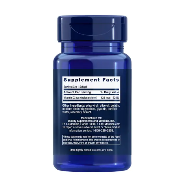 Life Extension Vitamin D3 125 mcg (5000 IU) 2