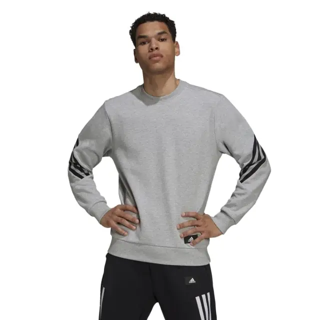 adidas Sportswear Future Three Stripes Crew (HB1418-Grey) - Γκρί - XL