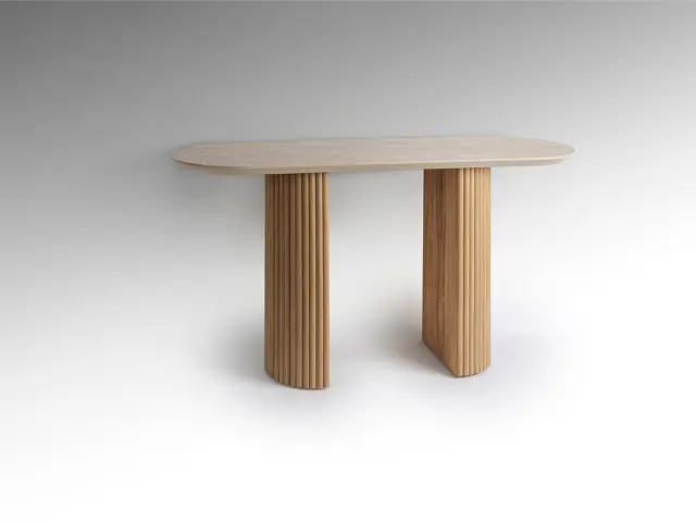 Κονσόλα Irati 604574 MDF με επιφάνεια Matt Stone υψηλής αντοχής 130×78×42 cm Ξύλο Πέτρα