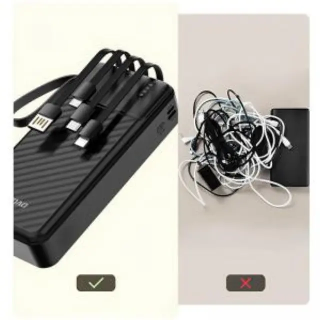 Φορτιστής Ανάγκης Dudao K11Pro 10W 20000mAh με 4 Ενσωματωμένα Καλώδια Μαύρο N71361 3