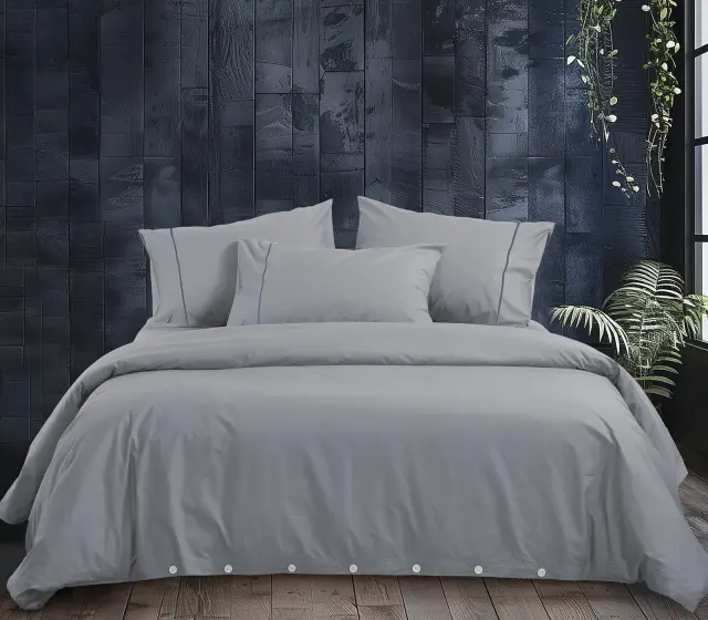Nef-Nef Homeware Σεντόνι Nautica Wave Solid Σετ King Size 280x270 Silver 3