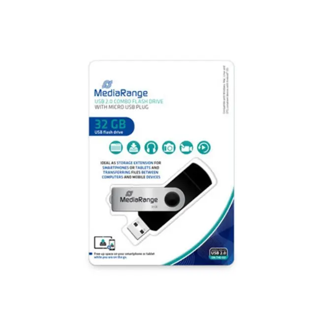 MediaRange USB combo flash drive with micro USB (OTG) plug, 32 GB (MR932-2) MR SSD & USB FLASH DRIVES & MEMORY CARDS