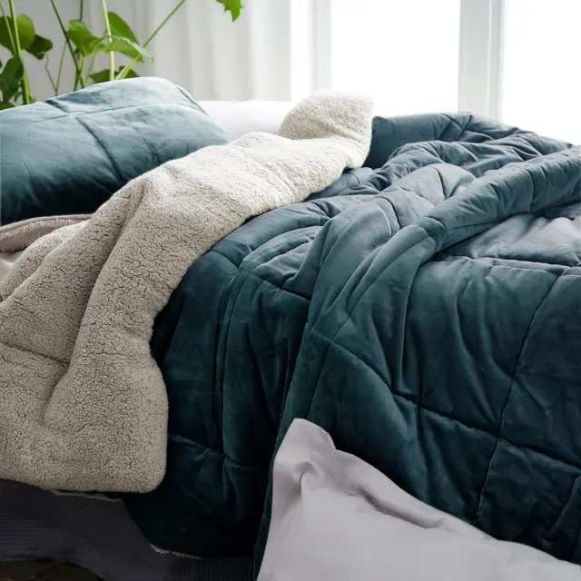 Πάπλωμα-Κουβέρτα 235x245cm GOFIS HOME Teddy Jean Blue 407/09 3