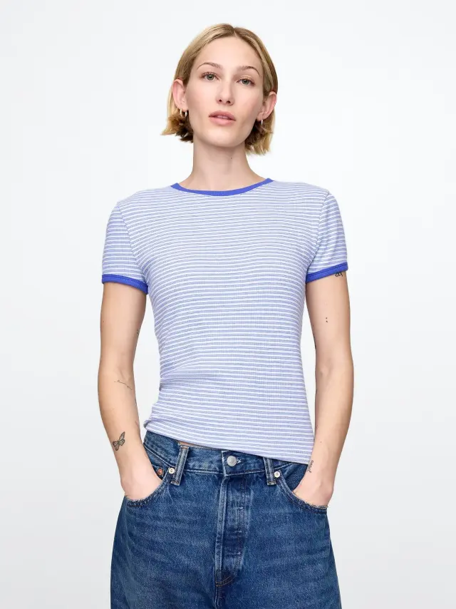 Modern Rib Μπλούζα Blue stripe