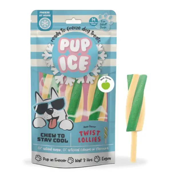 Pup Ice Παγωτό με Γεύση Μήλο – Twist Lollies 102gr (3τμχ) Μονόχρωμο