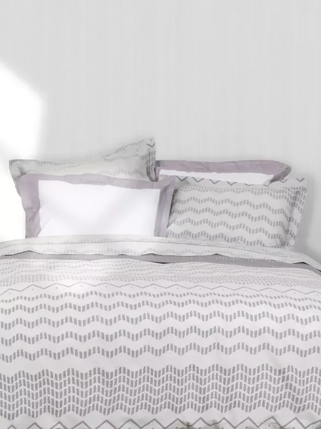 Ζεύγος Μαξιλαροθήκες 52x72+5 Oxford Nima Jeymour Grey-Lilac 100% Βαμβακοσατέν