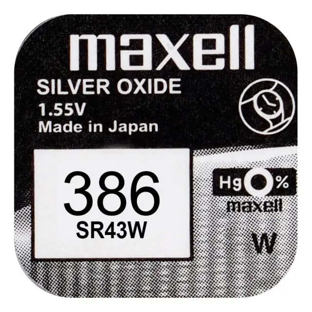 Buttoncell Maxell 386/SR43W/SR43 Τεμ. 1 2