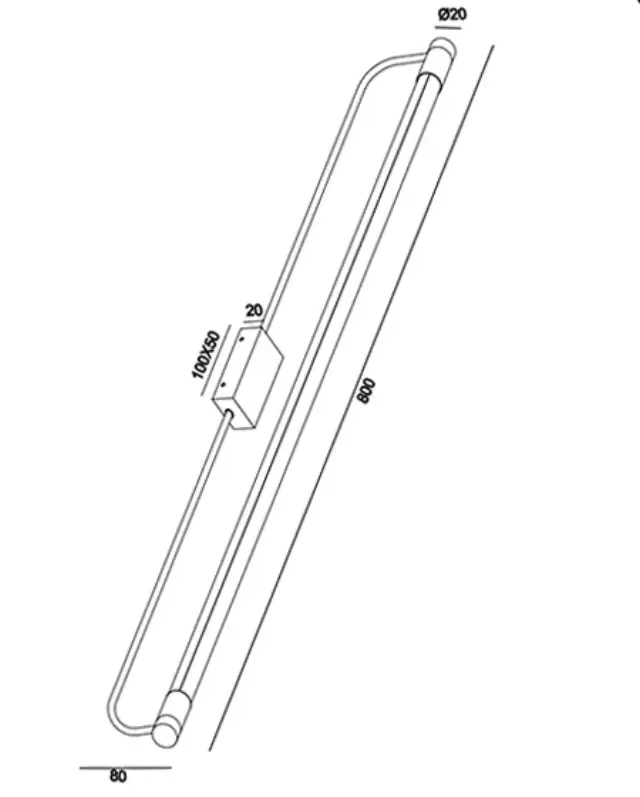 Rapallo 3552-28 απλίκα μπάνιου 80cm ip44 Χρώμιο 3