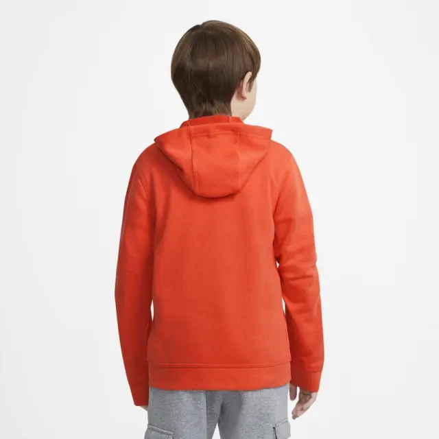 Nike Sportswear Club Αθλητική Παιδική Ζακέτα Φούτερ με Κουκούλα Πορτοκαλί DD1698-869 - XL-160cm 2