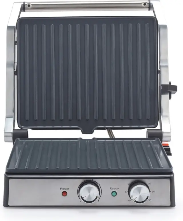 Petra Γκριλιέρα Επαφής 200W Contact Grill Ανοξείδωτη με Πλάκε 29 x 23cm Μαύρη