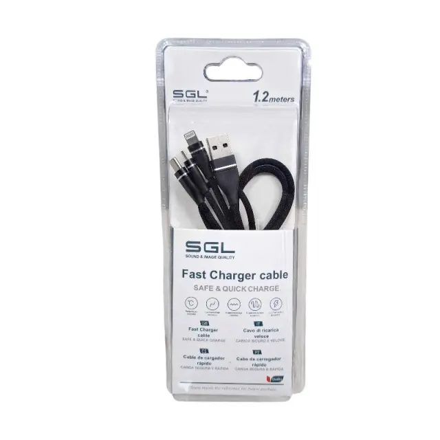 Καλώδιο φόρτισης & data 3in1 - Fast Charge - 1.2m - 694700