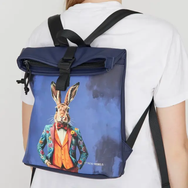 New Rebels Mart Art Roll-Top Backpack (S): Rabbitsuit 2