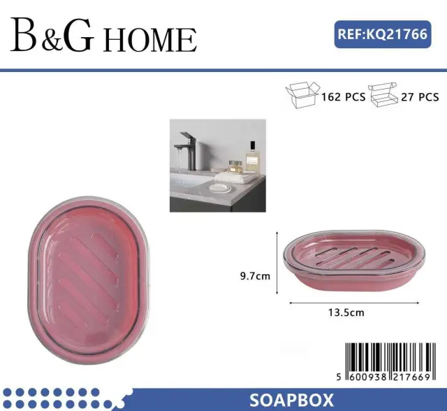 Σαπουνοθήκες μπάνιου πλαστικές - Σετ 9pcs - Pink - 21766 2