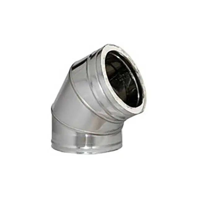 Γωνία 45° Ανοξείδωτη Διπλού Τοιχώματος Inox Φ200-250