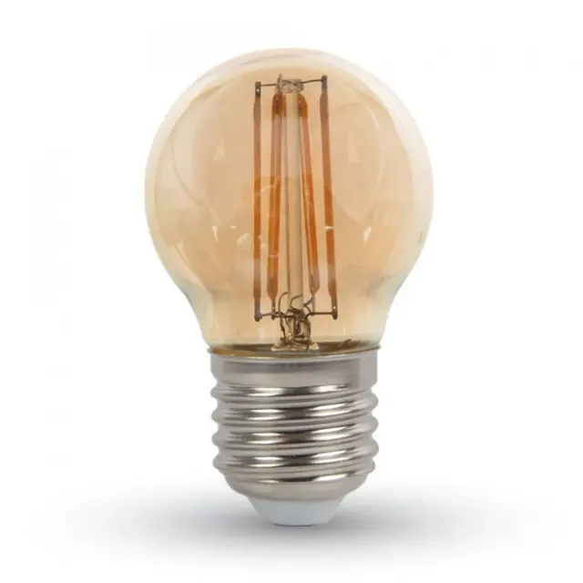 LED λαμπτήρας G45 4W θερμό E27 Filament Κεχριμπάρι
