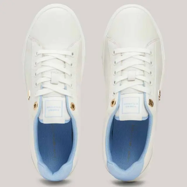 Tommy Hilfiger – Δερμάτινα Γυναικεία Sneakers FW0FW07999-0F6 Εκρού Μπλε - 39 3