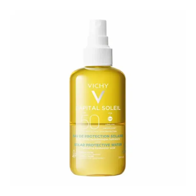 Vichy Capital Soleil Solar Protective Water Hydrating SPF50 Ενυδατικό Νερό Προστασίας Από Τον Ήλιο με Υαλουρονικό Οξύ, 200ml