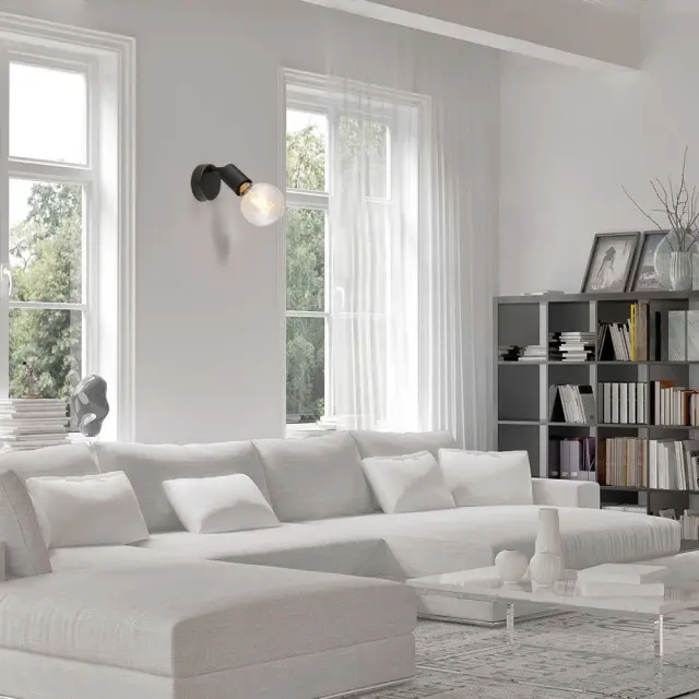 Απλίκα Τοίχου Spotlight BERGEN SP769 1xE27 Μαύρη VIV005018
