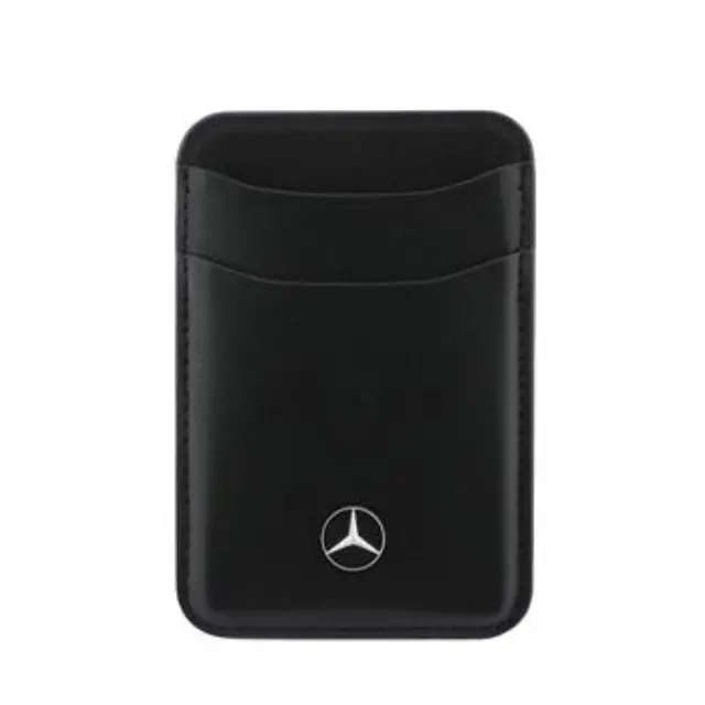 Mercedes PU Leather MagSafe Card Holder Wallet Black