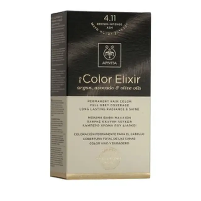 Apivita My Color Elixir Μόνιμη Βαφή Μαλλιών No 4.11 Καστανό Έντονο Σαντρέ, 1 τεμάχιο