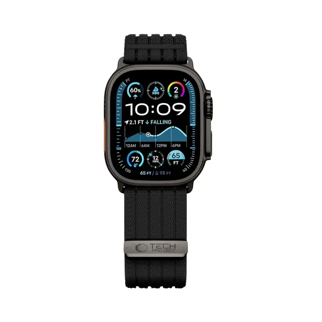 Tech-protect Nylon Sport Apple Watch 8 / 9 / 10 / 11 / 12 / Se / Ultra (44 / 45 / 46 / 49 Mm) Black 2