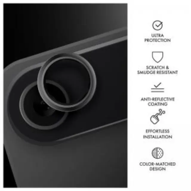 Tempered Glass Rings Hammer Glass για Τζαμάκι Κάμερας Apple iPhone Air Μαύρο N70138 2