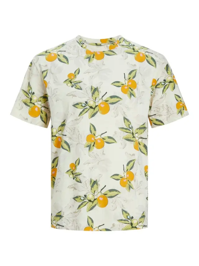 JORTAMPA AOP TEE SS CREW NECK buttercream