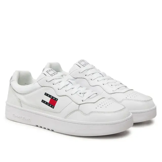 Tommy Hilfiger - Ανδρικά Sneakers Cupsole Leather Ess EM0EM01443-YBR Λευκό - 42 2