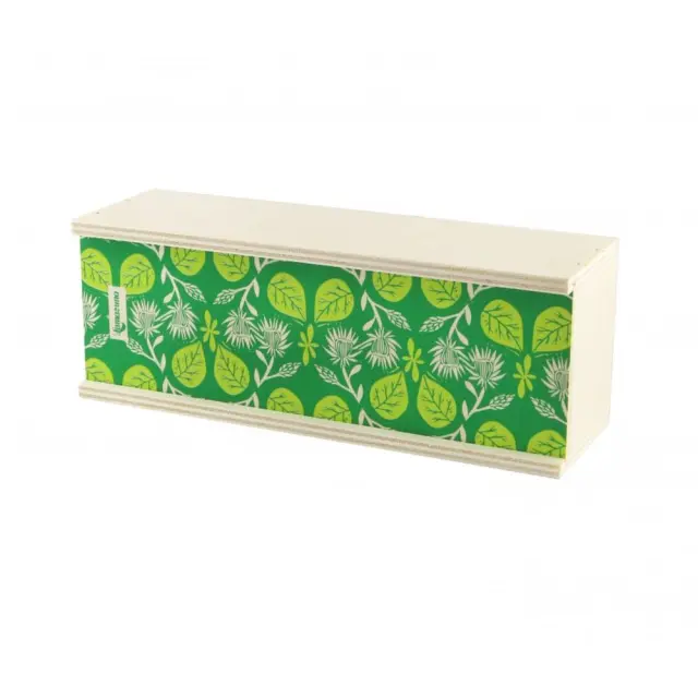 Lamazuna Εmpty Giftbox Green with Leaves - Ξύλινο Κουτί για Συσκευασία Δώρου