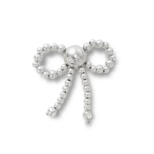 Crocs Jibbitz Charm Silver Beaded Bow 10016719 - One Size