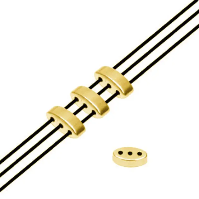 Μεταλλικό Ζάμακ Χυτό Στοιχείο Περαστό 3.2x8.4mm - Οβάλ - 24K Gold Plated - 6τεμ
