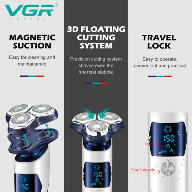 VGR V-328 Περιστρεφόμενη Ξυριστική Μηχανή Προσώπου Επαναφορτιζόμενη 2
