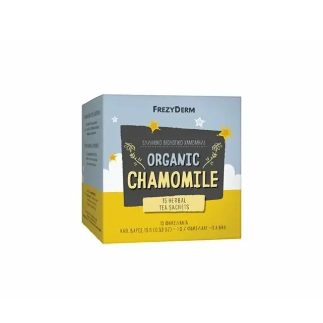 Frezyderm Organic Chamomile Tea, Ρόφημα από Ελληνικό Βιολογικό Χαμομήλι σε Φακελάκια 15 x 1gr
