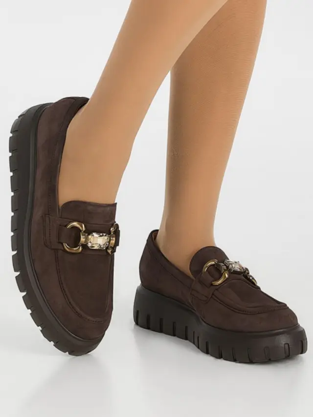 Gabor Μοκασίνια-Loafers Γυναικείο δέρμα Nubuck Καφέ GAB/75304 18-CHOCOLATE 2