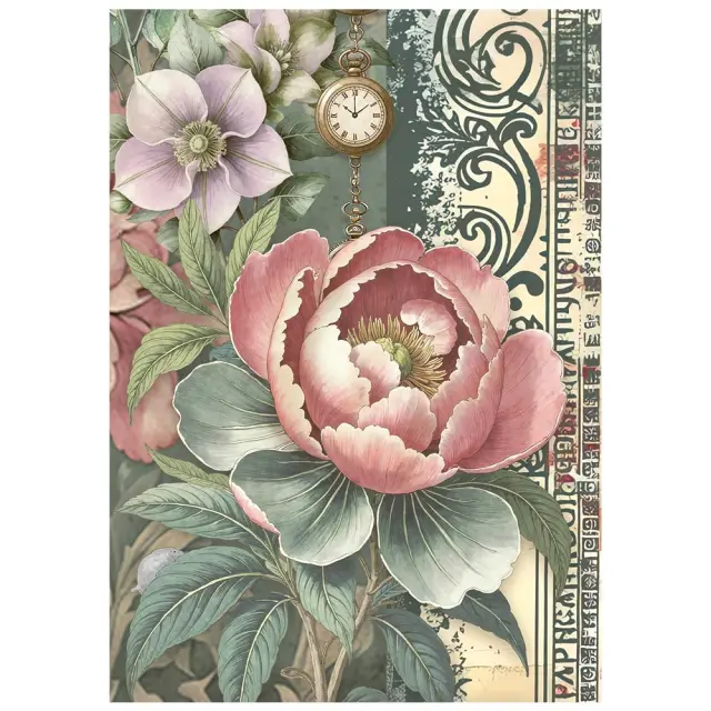 Σετ 8 ριζόχαρτα ντεκουπάζ Stamperia 10.5×14.8cm, Gardens of Time 2