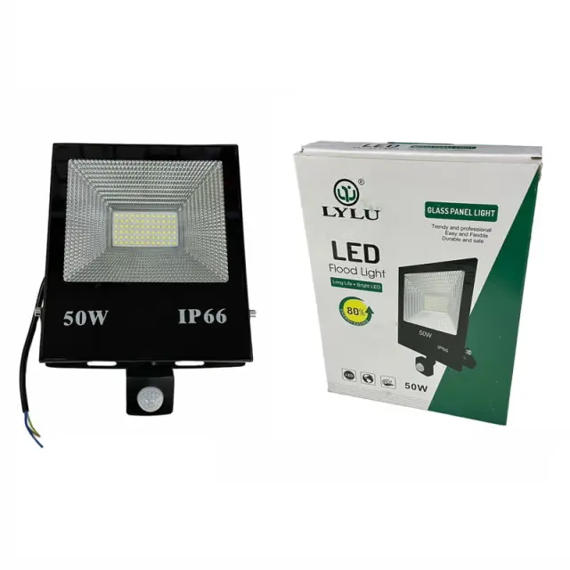 Lylu LED προβολέας με ανιχνευτή κίνησης IP66 50W - LED flood light 012015